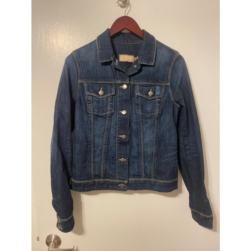 Paige Premium Denim Blue Dark Wash Vermont Jean Jacket Sz Medium